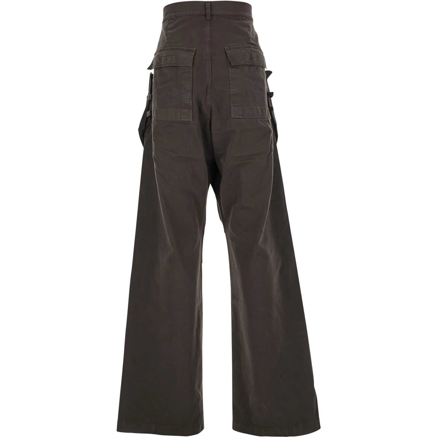 Stefan Brown Wide Leg Cargo Pants with Patch Pockets in Cotton Man