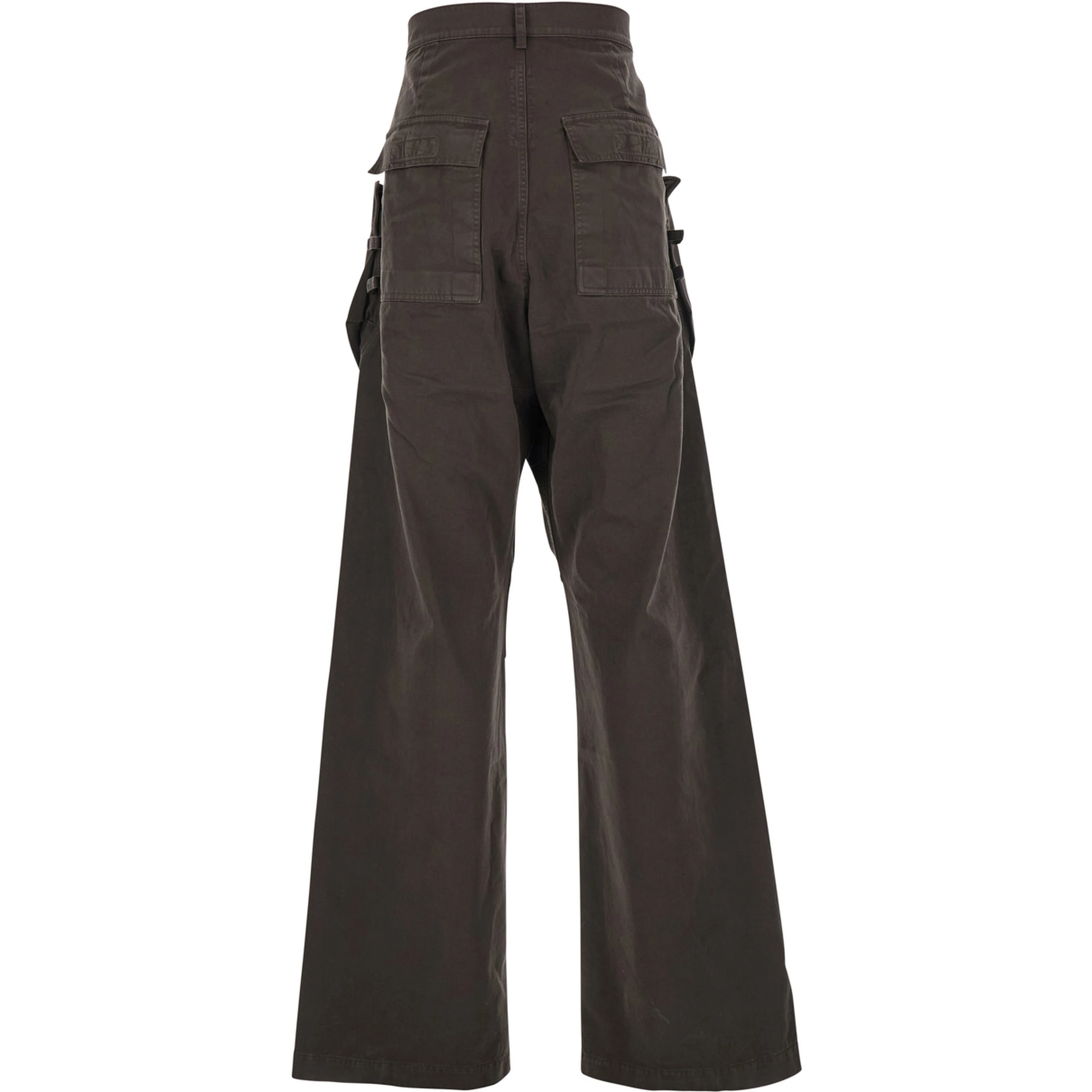 Stefan Brown Wide Leg Cargo Pants with Patch Pockets in Cotton Man
