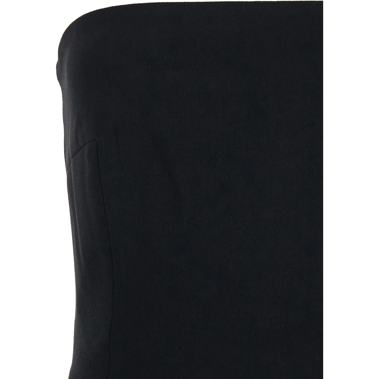 Anderson Black Long Dress with Bare Shoulder and Back Slit in Twill Woman