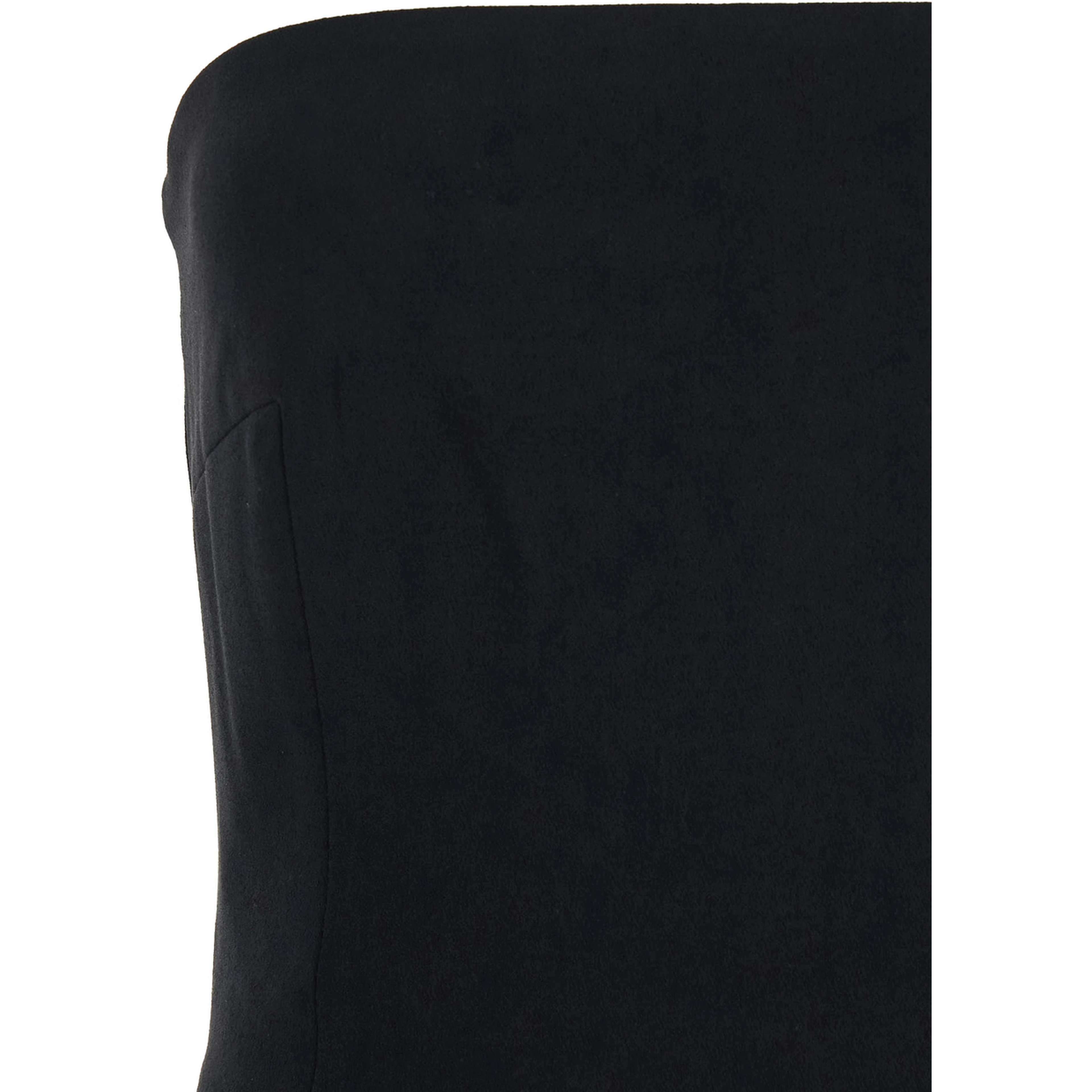 Anderson Black Long Dress with Bare Shoulder and Back Slit in Twill Woman