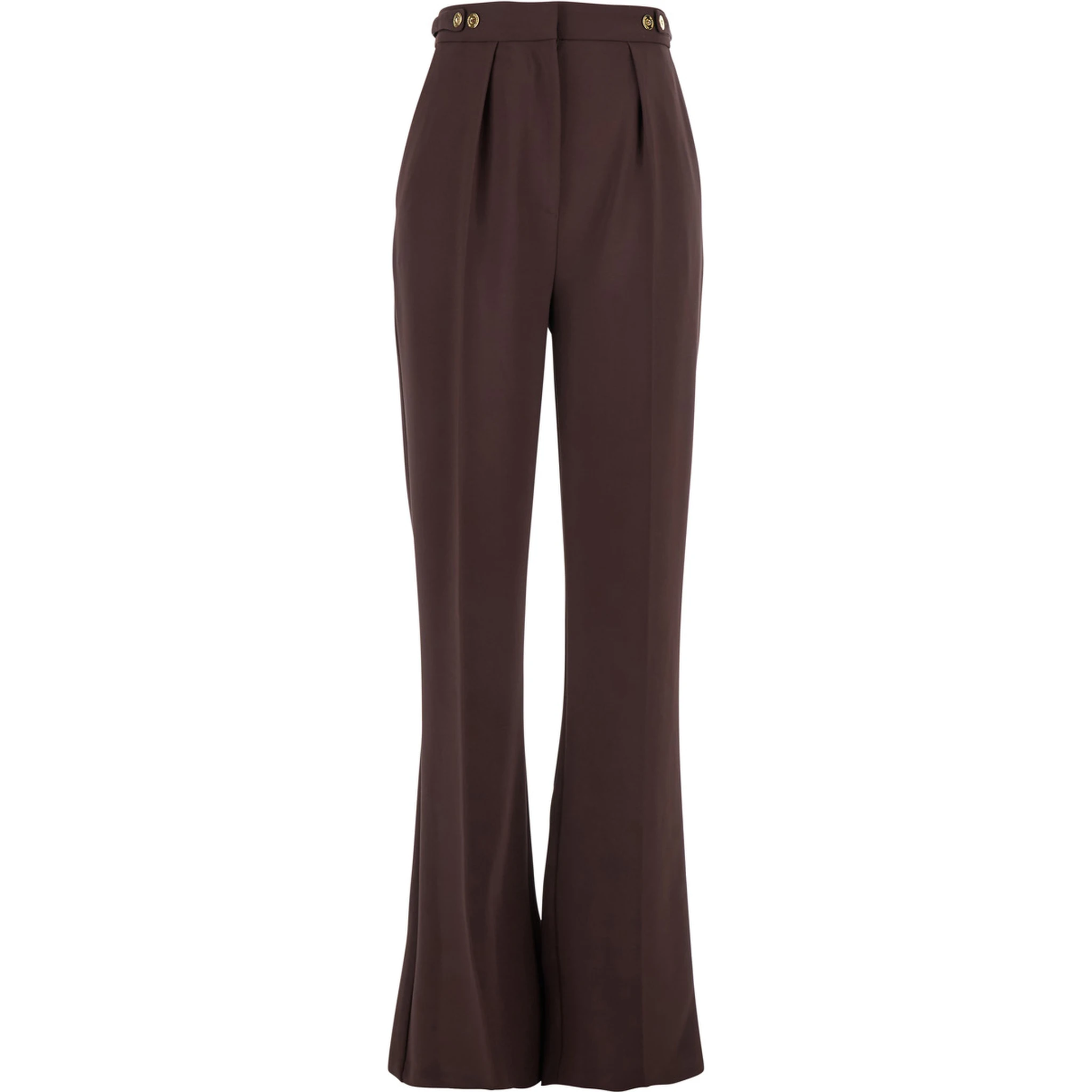 Bordeaux Pants with Jewel Button Embellishments and Pences in Tech Fabric Stretch Woman