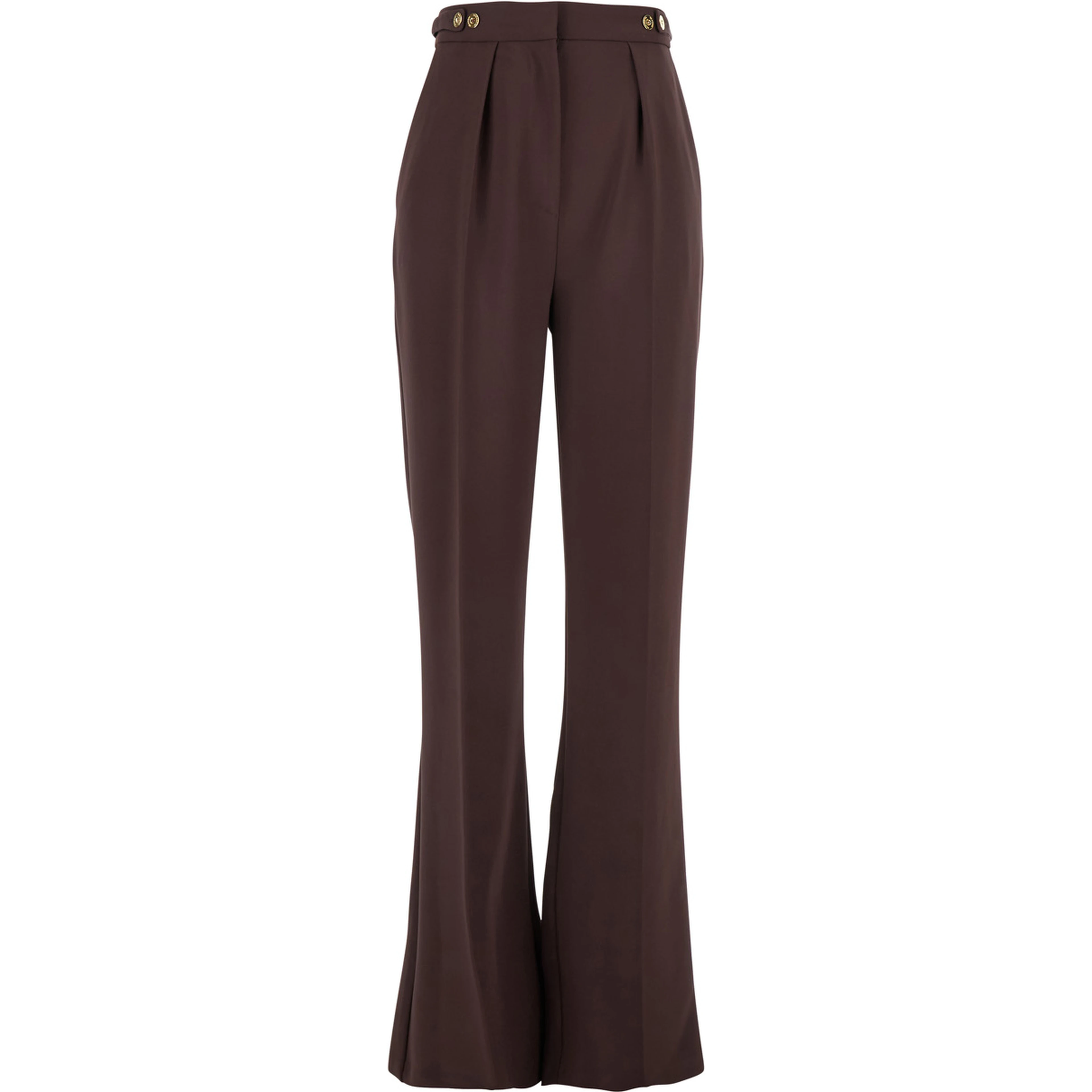 Bordeaux Pants with Jewel Button Embellishments and Pences in Tech Fabric Stretch Woman