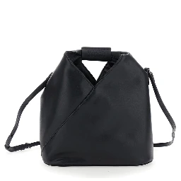 Japanese Black Crossbody Bag with Embossed Numeric Logo on the Handle and Adjustable Shoulder Strap in Ecoleather Girl