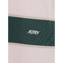 Pink Polo Shirt with Classic Collar and All-Over Striped Motif in Cotton Man