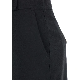 Black Long Skirt with Concealed Front Closure and Front and Rear Single Slit in Fabric Woman