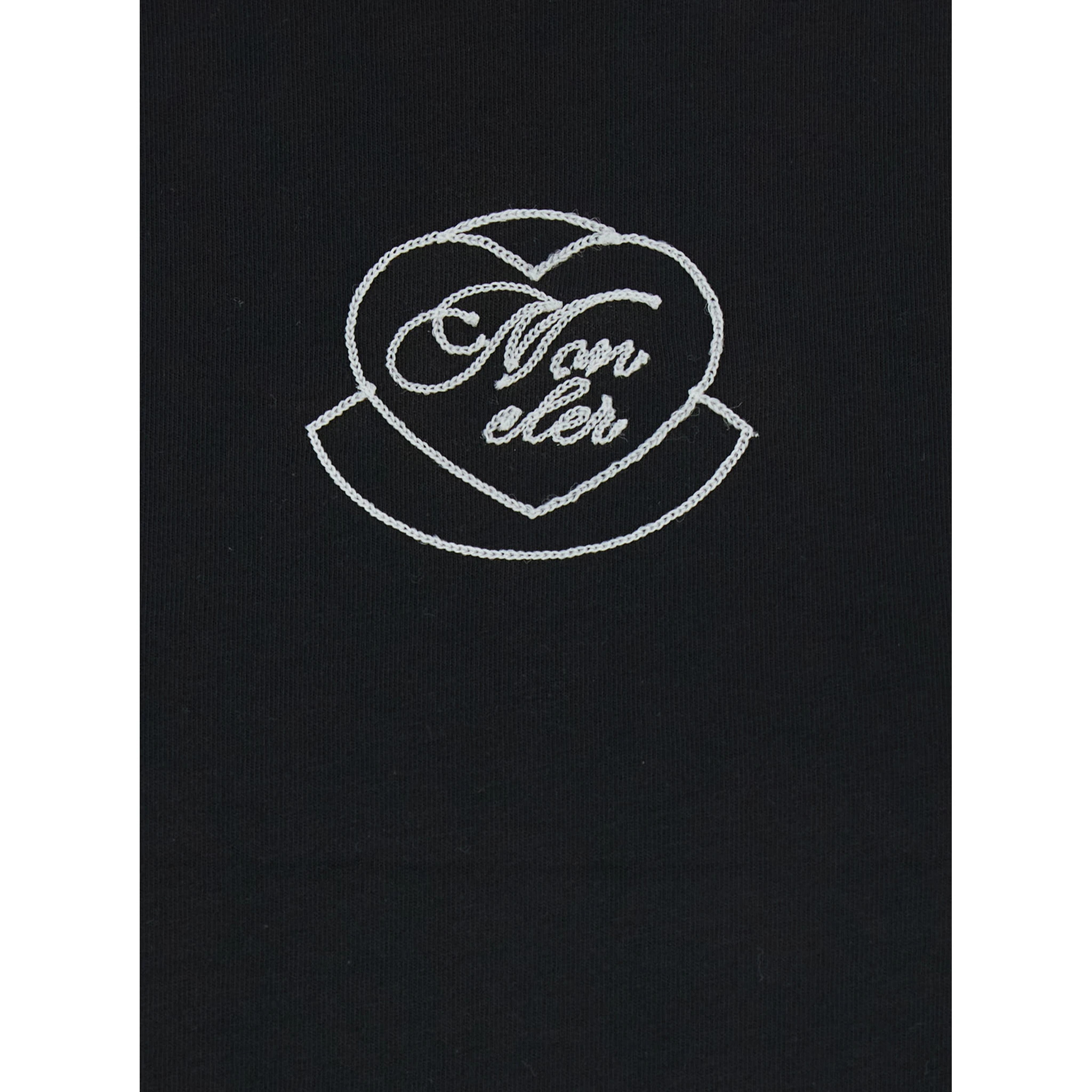 Black Crewneck T-Shirt with Logo on the Front in Cotton Woman