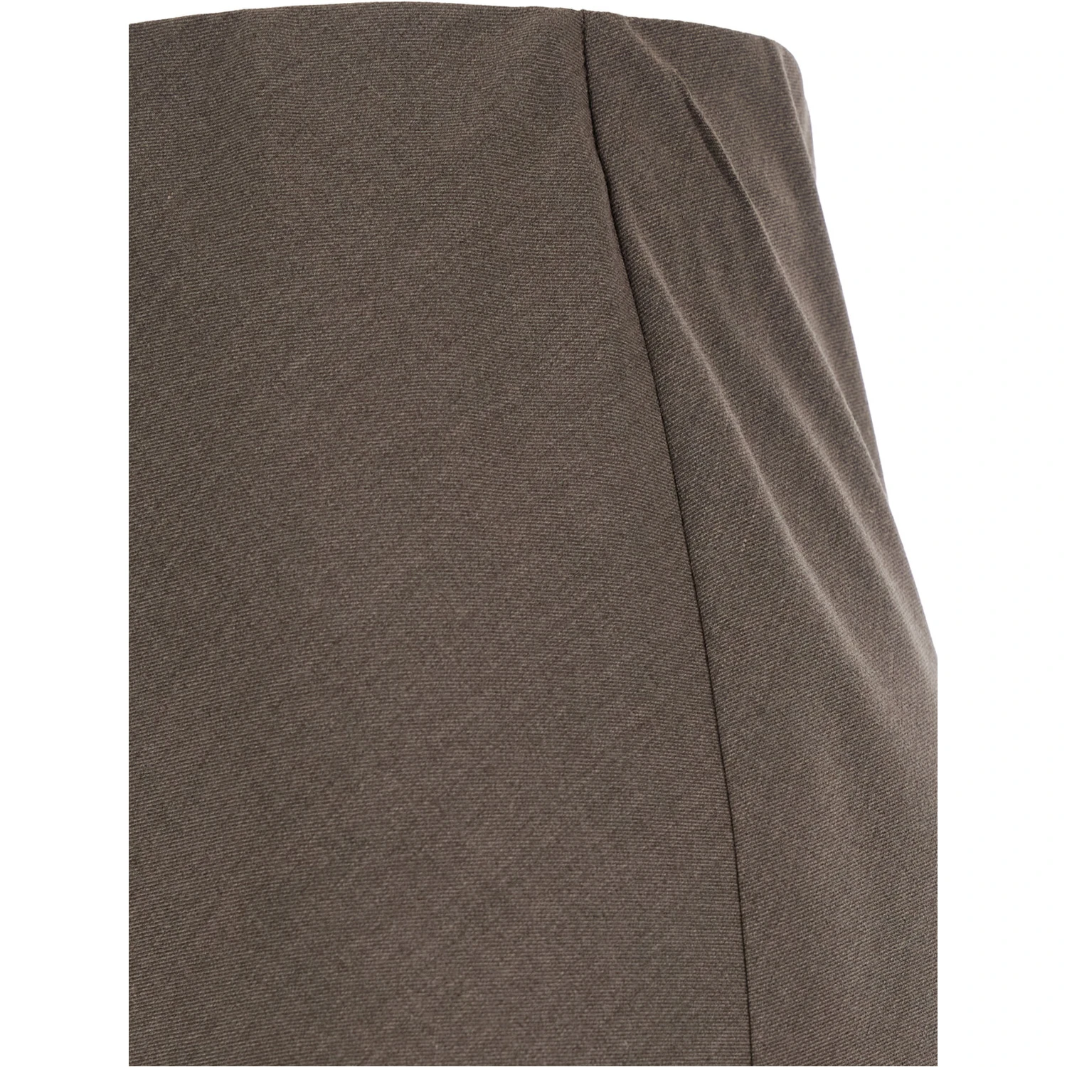 Beige Long Skirt with Side Hook and Loop Closure in Fabric Woman