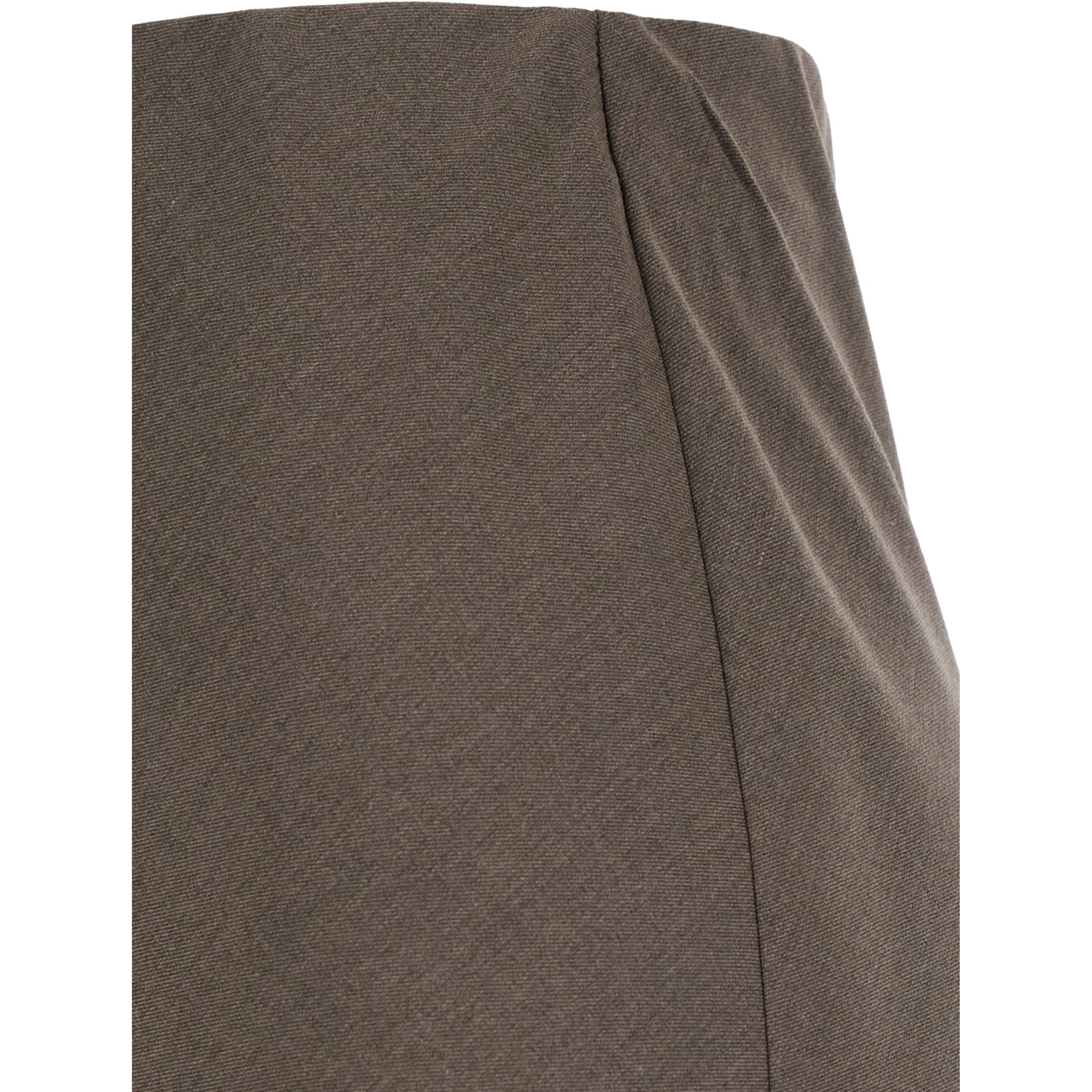 Beige Long Skirt with Side Hook and Loop Closure in Fabric Woman