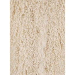 Cleo Beige Coat with Open Front in Faux Fur Woman