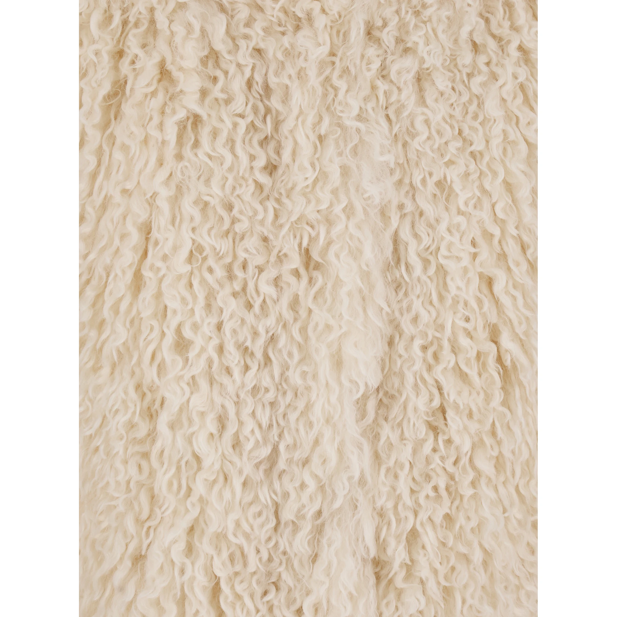 Cleo Beige Coat with Open Front in Faux Fur Woman