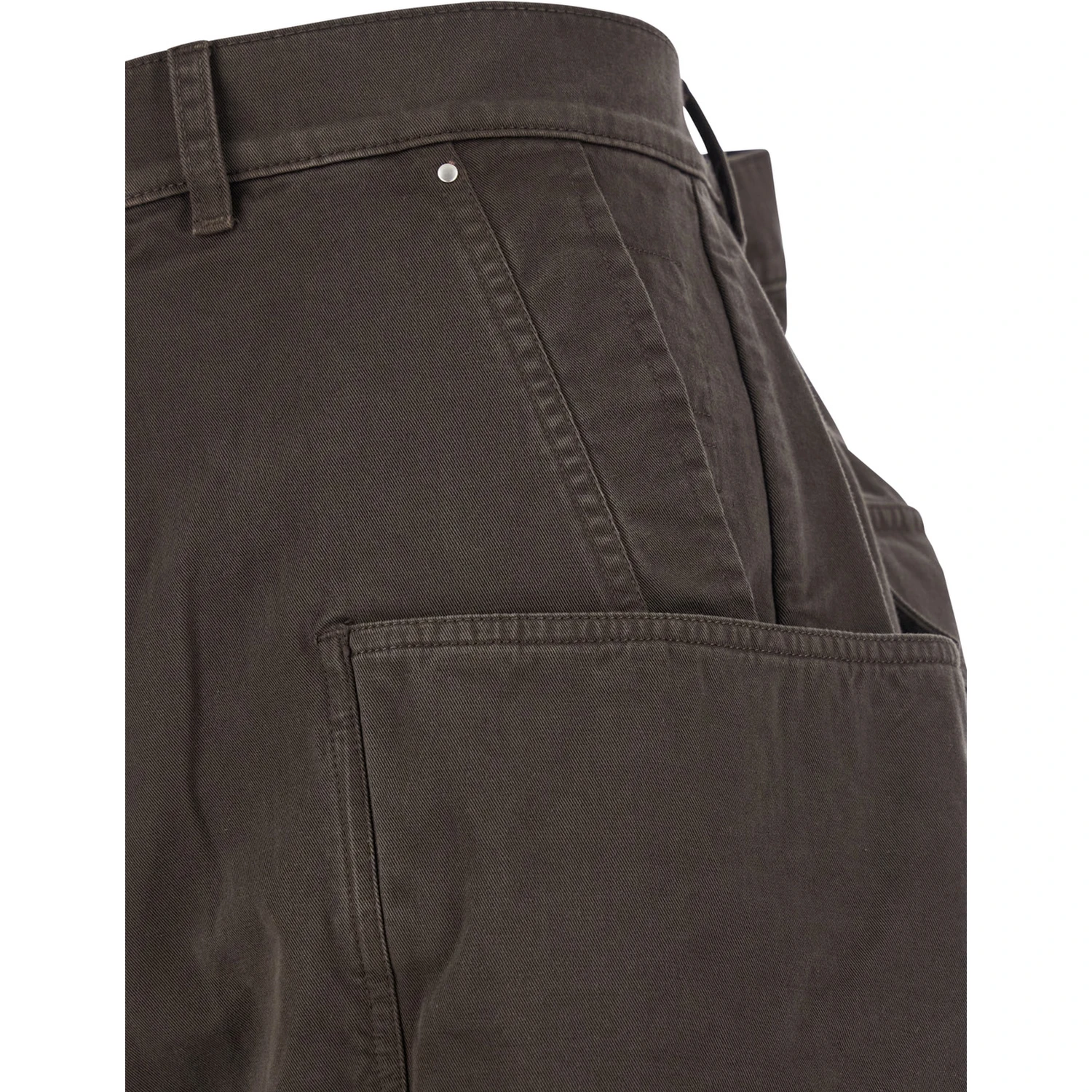 Stefan Brown Wide Leg Cargo Pants with Patch Pockets in Cotton Man