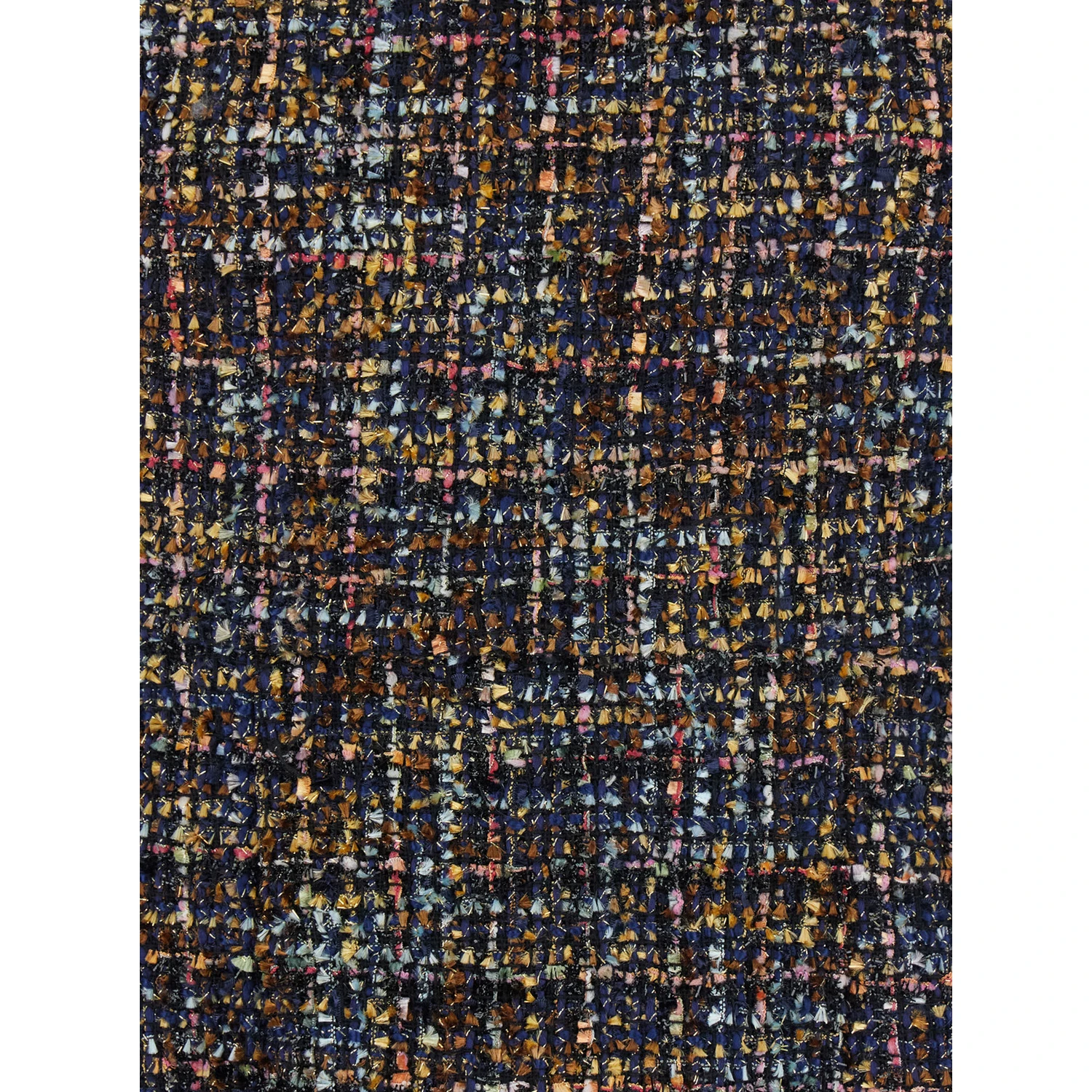Multicolor Dress with Concealed Back Closure and Patterned Motif in Tweed Woman