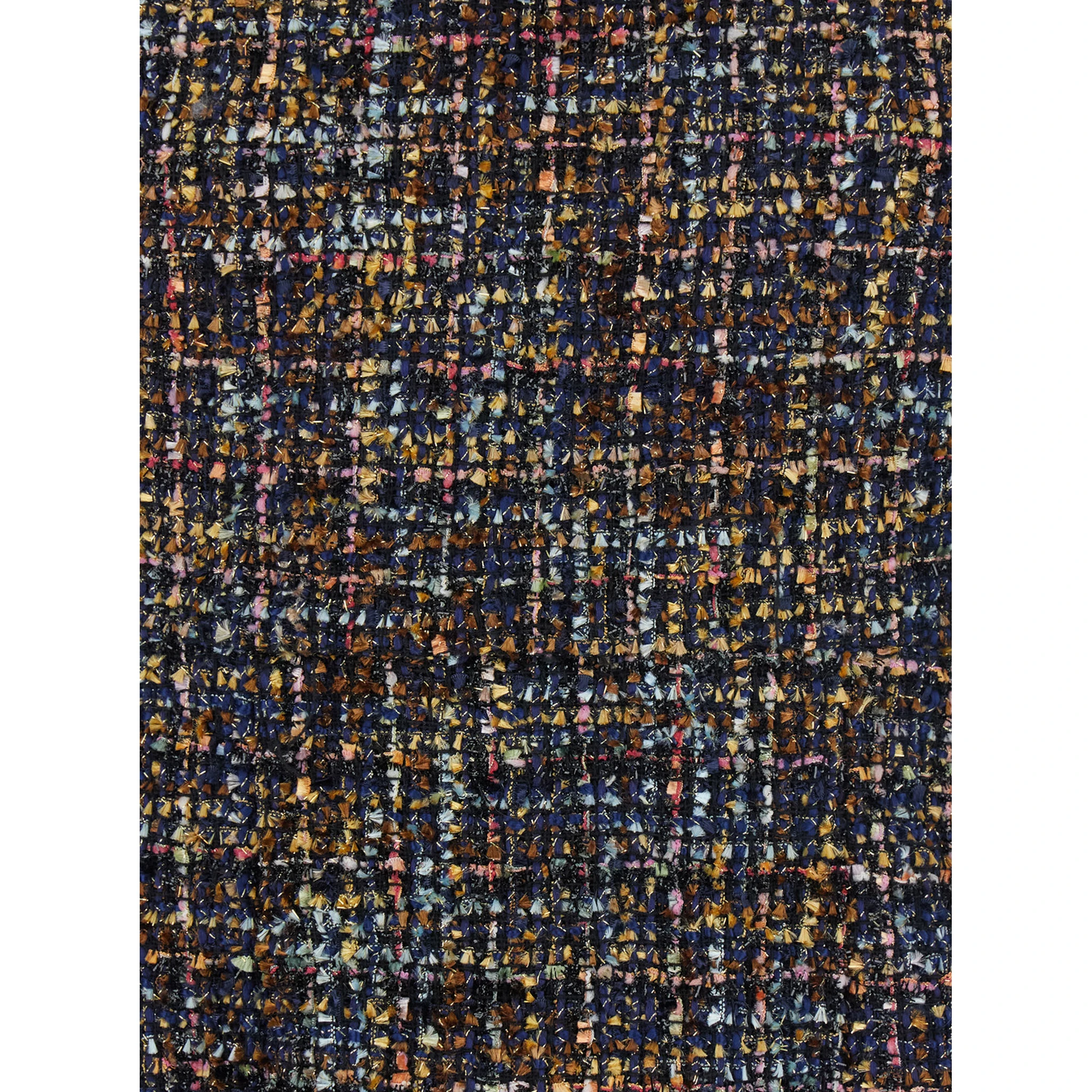 Multicolor Dress with Concealed Back Closure and Patterned Motif in Tweed Woman