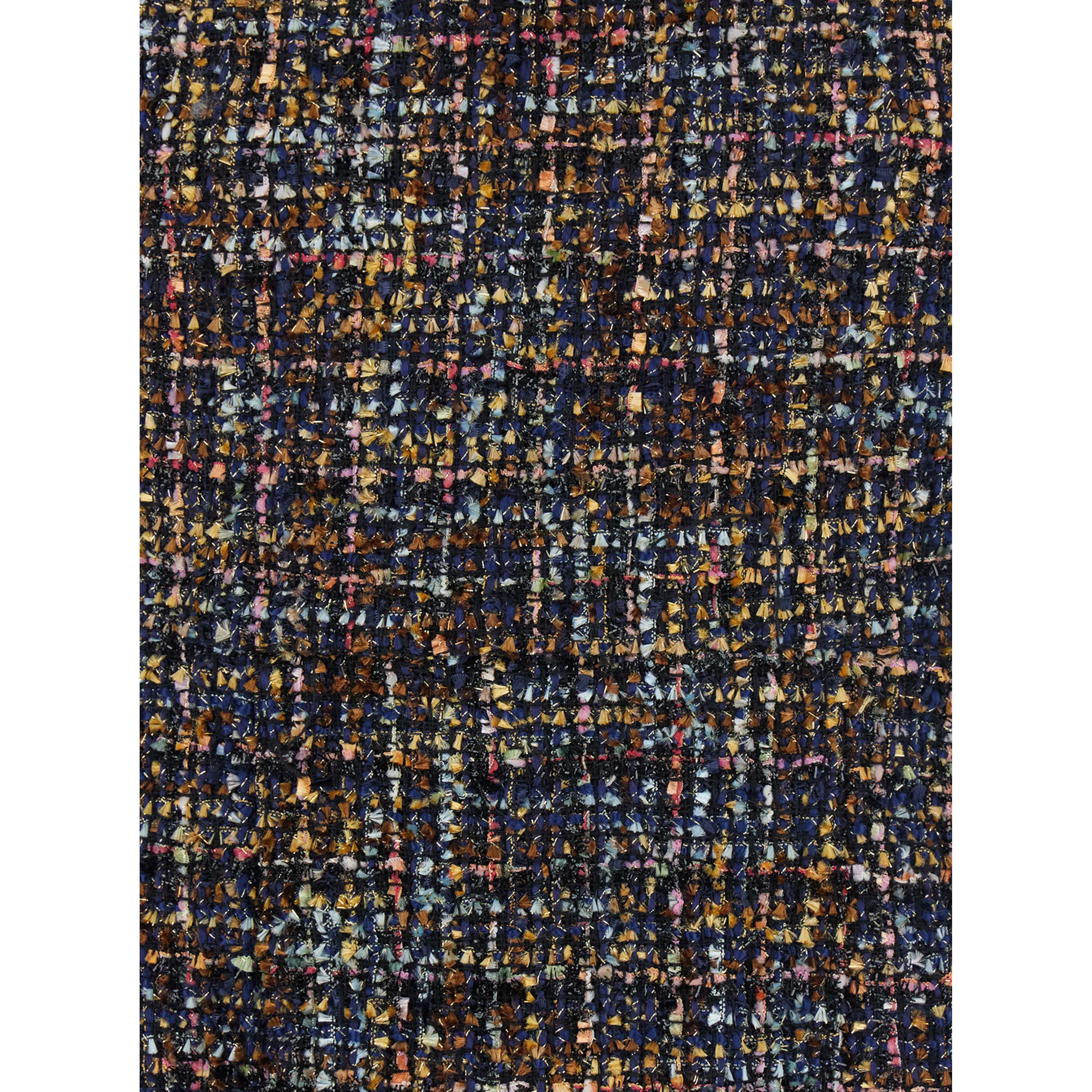 Multicolor Dress with Concealed Back Closure and Patterned Motif in Tweed Woman