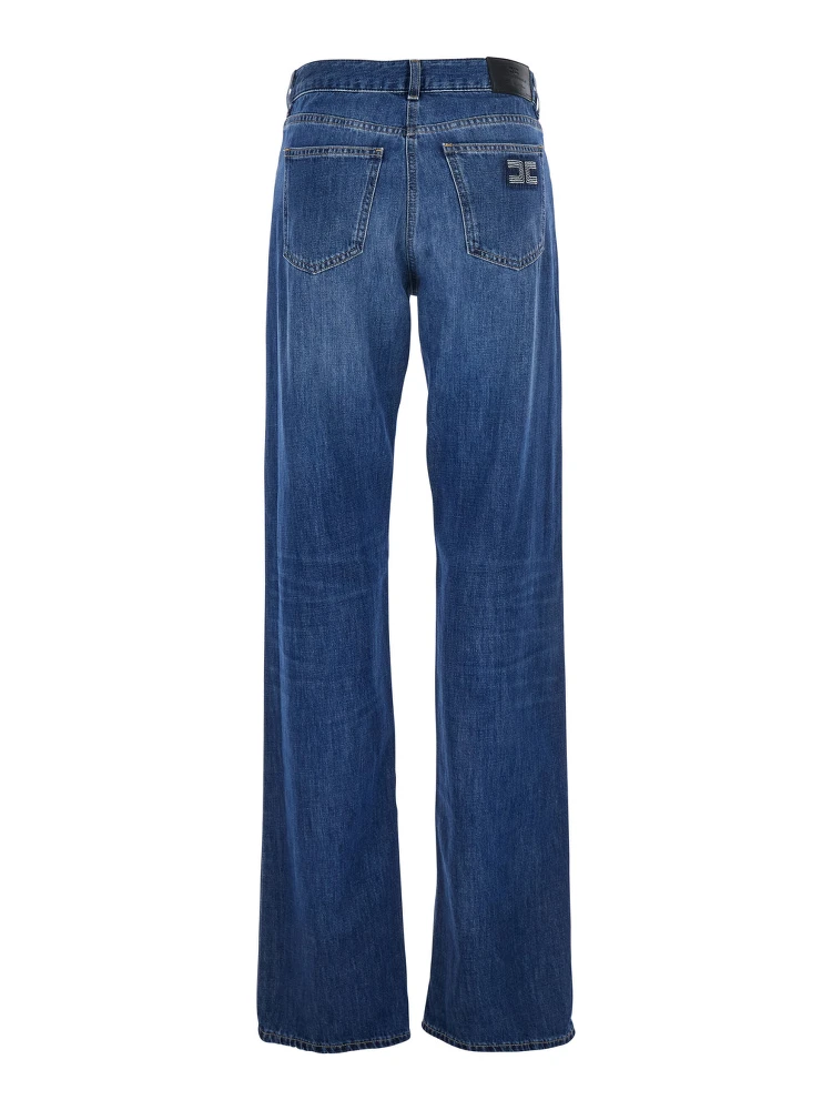 Blue Jeans with Logo Patch on the Rear and Logo Embroidery on the Rear in Denim Woman alternative