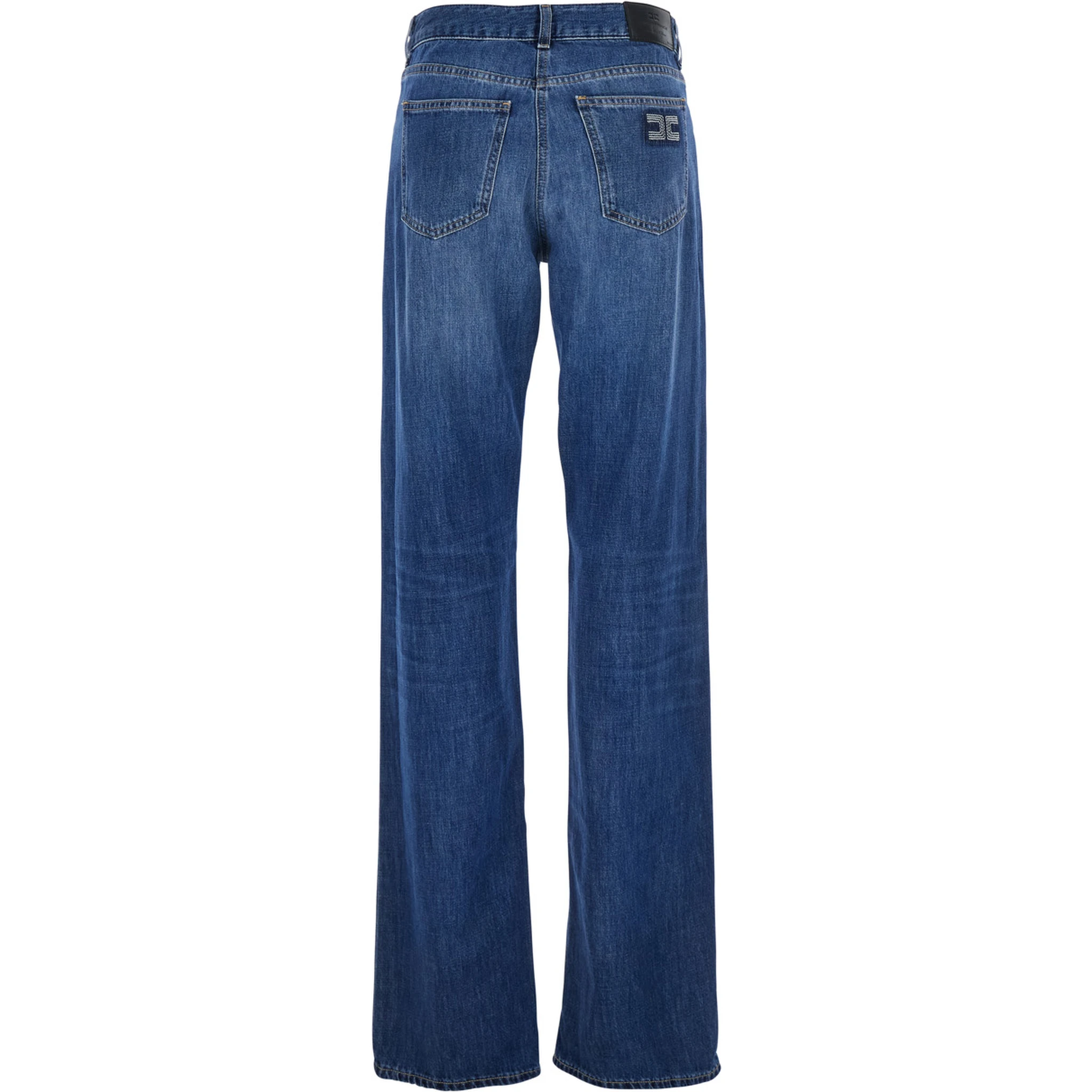 Blue Jeans with Logo Patch on the Rear and Logo Embroidery on the Rear in Denim Woman