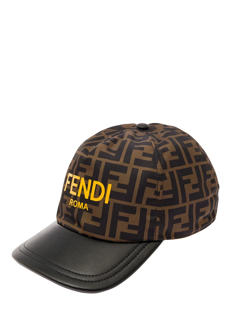 Cappello da Baseball con Stampa Logo in Poliammide FF Marrone Bambino