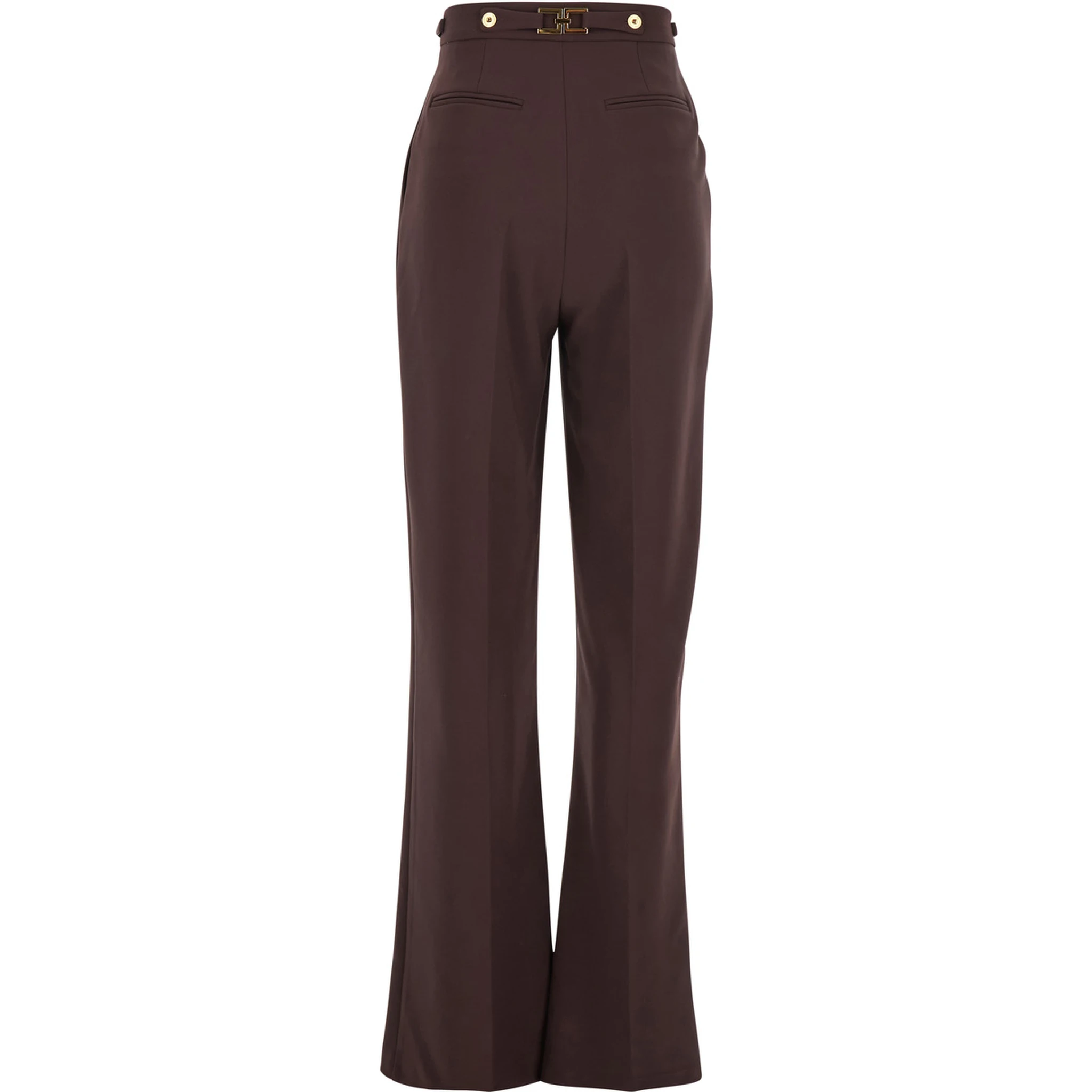 Bordeaux Pants with Jewel Button Embellishments and Pences in Tech Fabric Stretch Woman