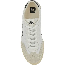 V-10 White Sneakers with Side Logo Application in Leather Unisex