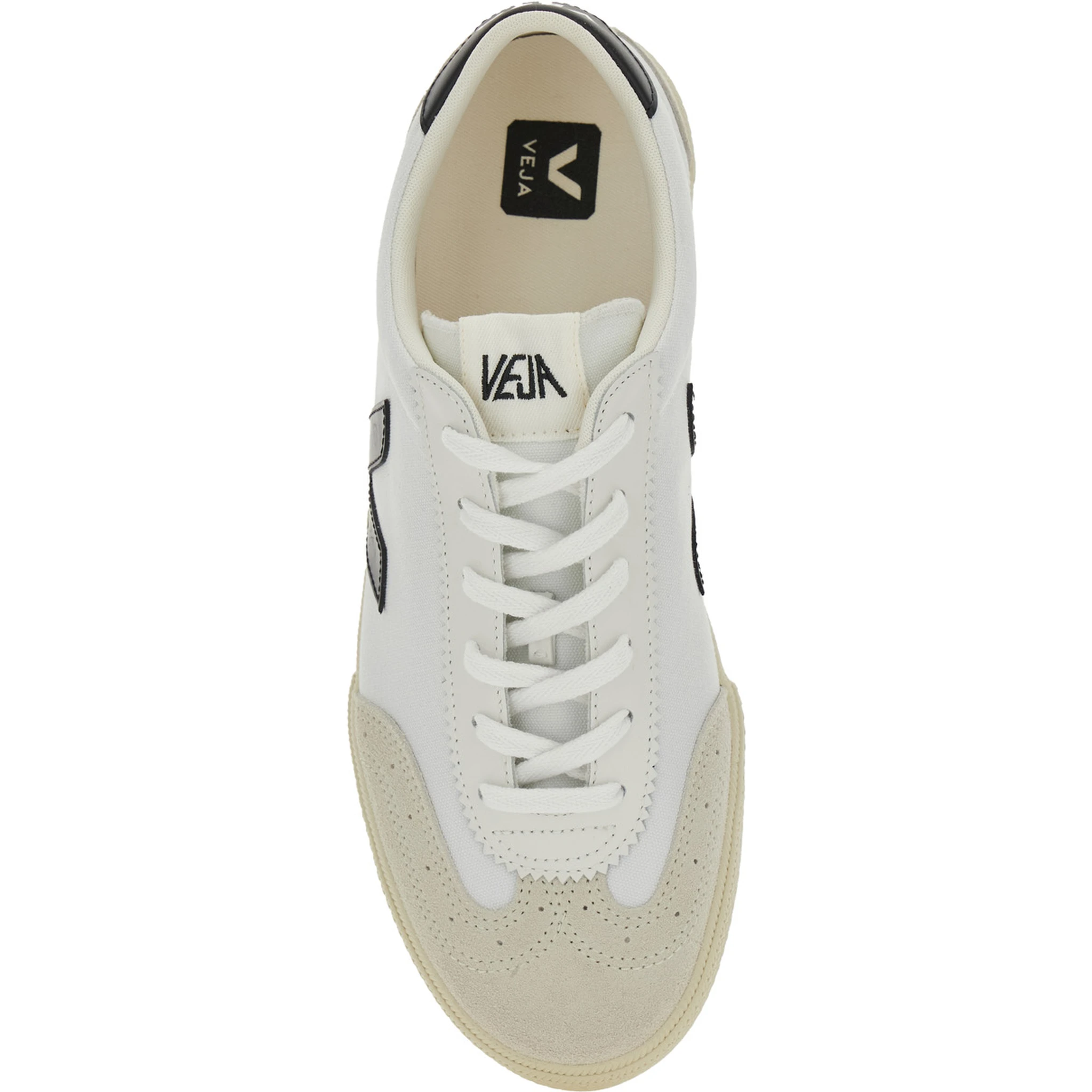 V-10 White Sneakers with Side Logo Application in Leather Unisex