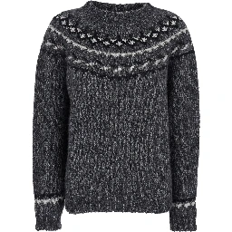 Grey Crewneck Sweater in Wool Blend Woman