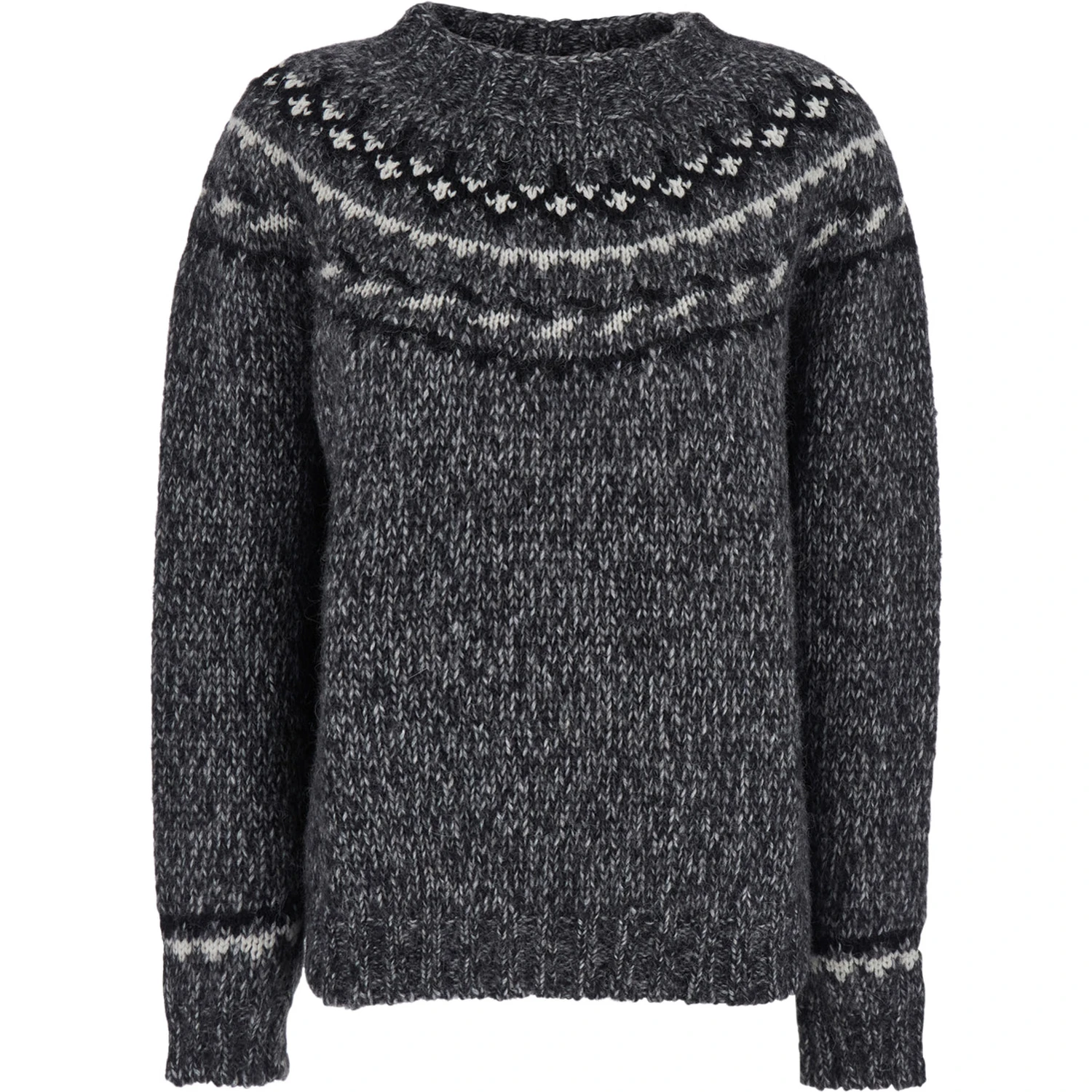 Grey Crewneck Sweater in Wool Blend Woman