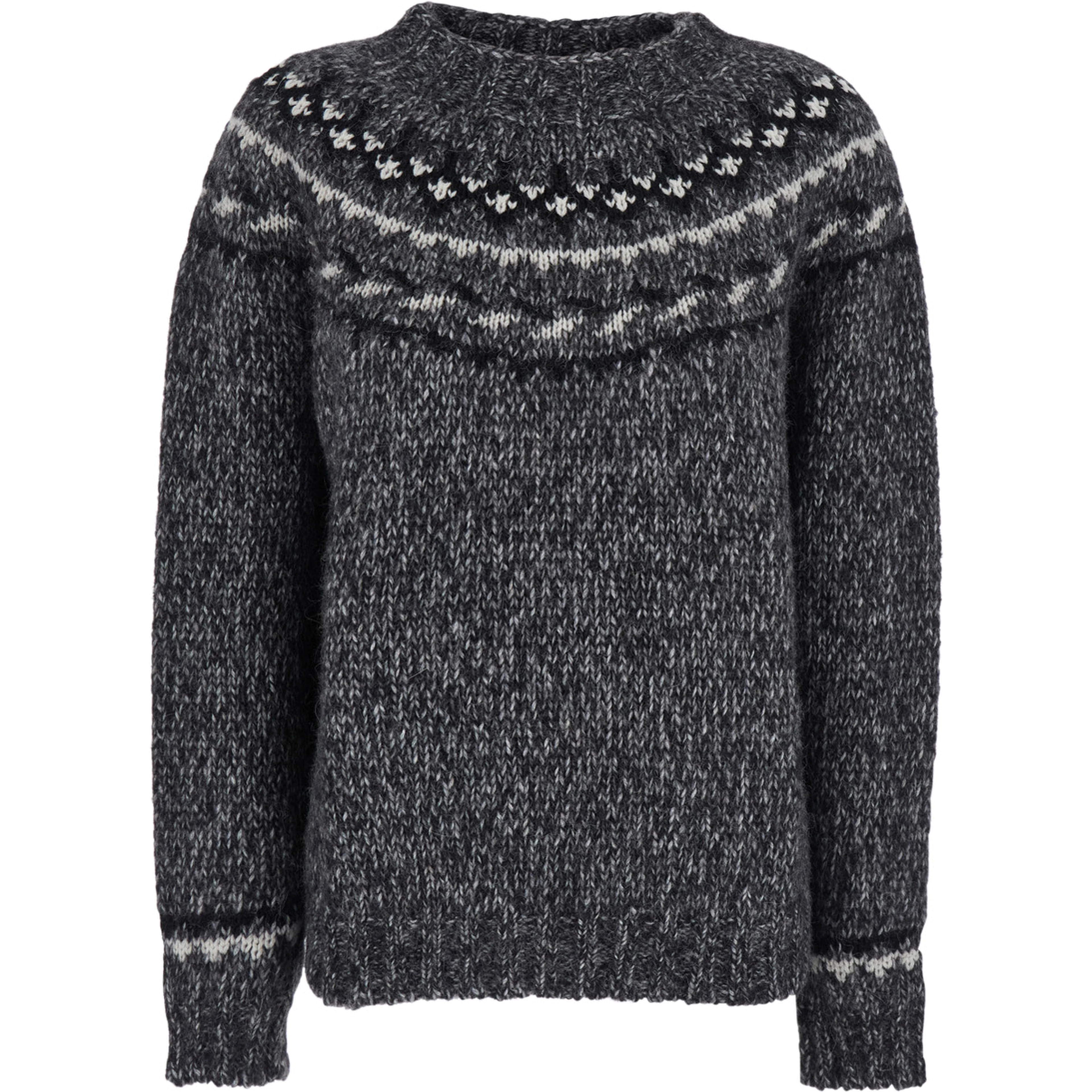 Grey Crewneck Sweater in Wool Blend Woman
