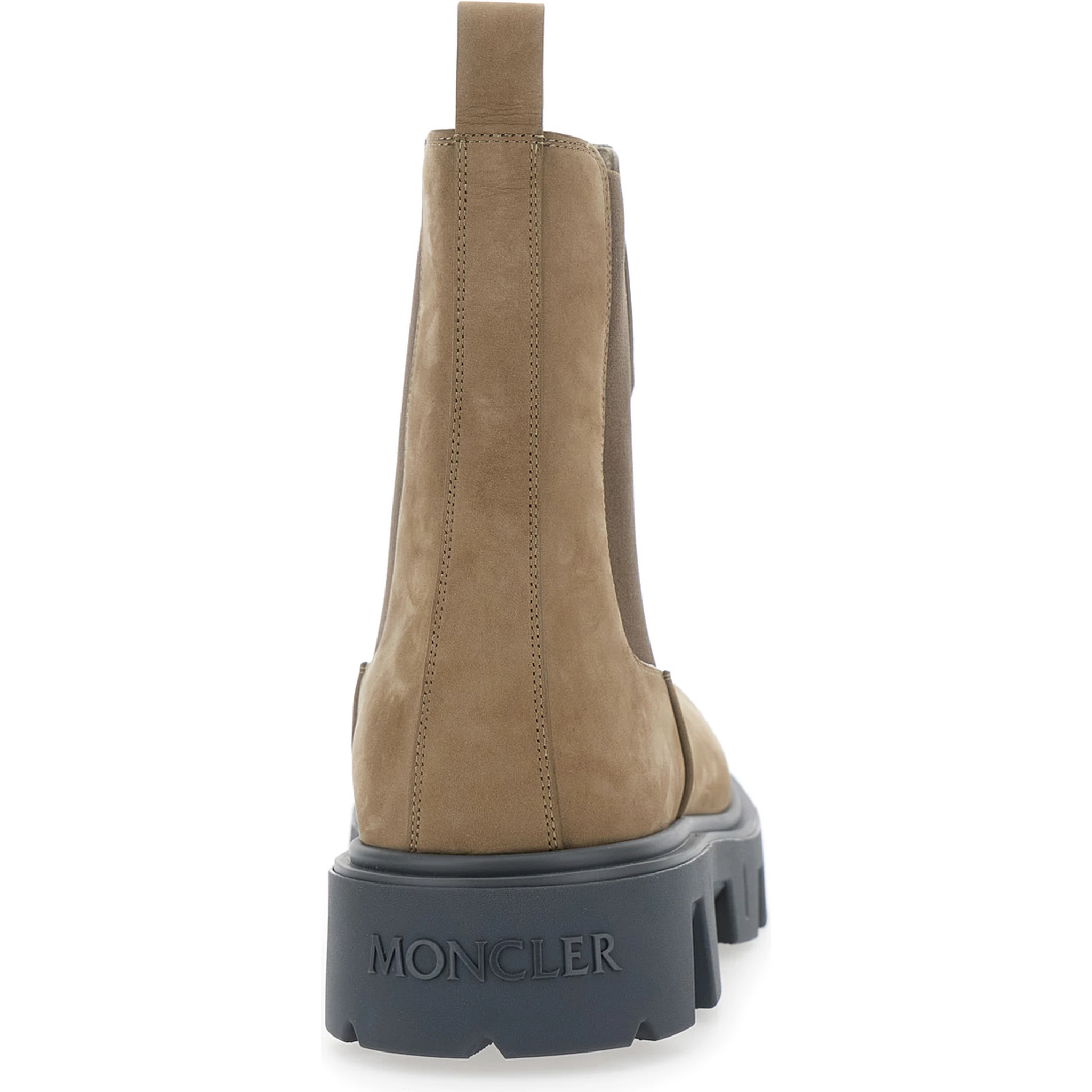 Peack Brown Ankle Boots with Elastic Details in Leather Man