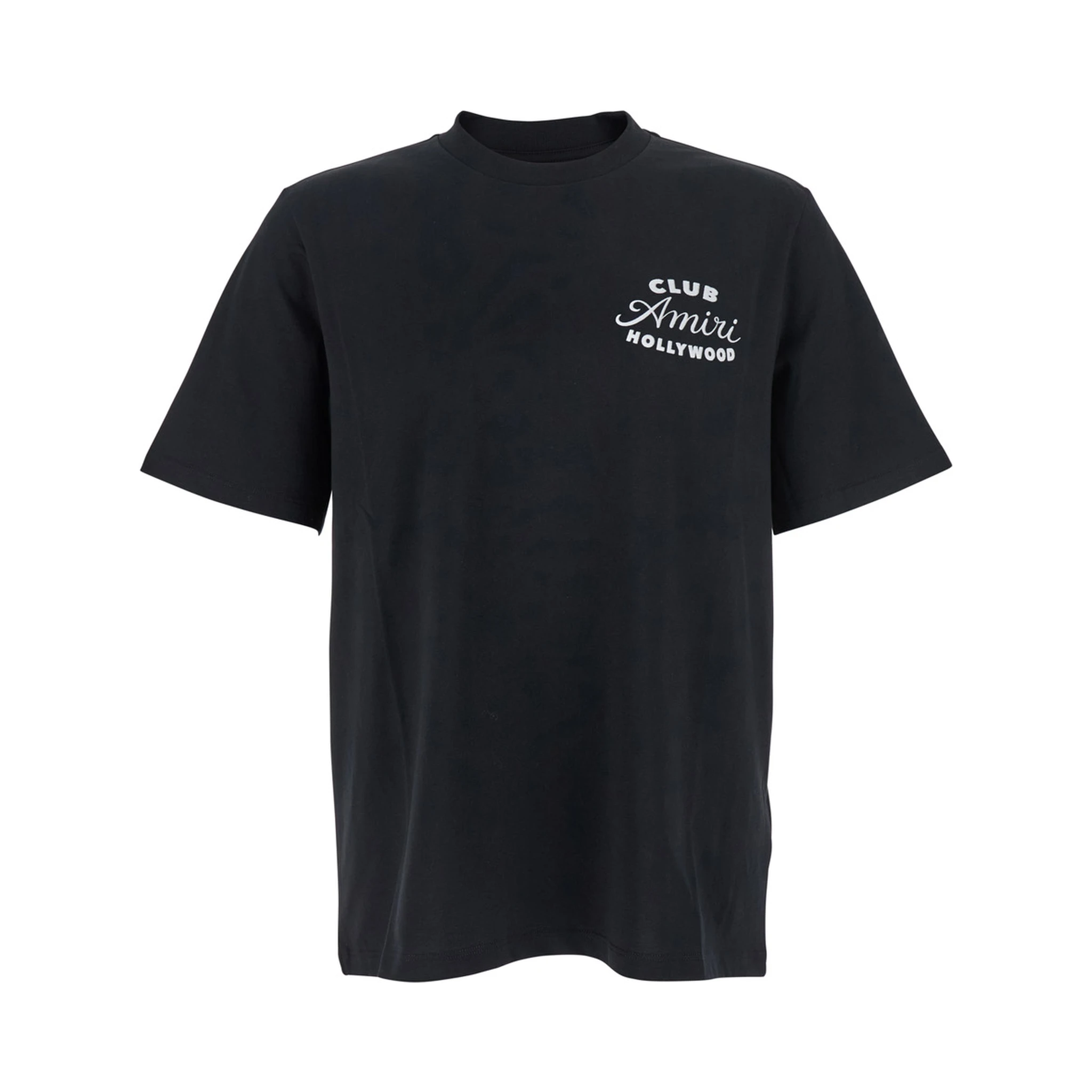 Black Crewneck T-Shirt with Logo Lettering on the Front and Maxi Logo Print on the Rear in Cotton Man