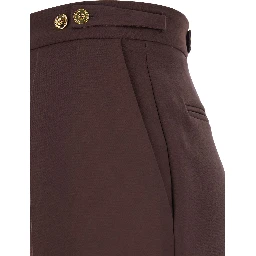 Bordeaux Pants with Jewel Button Embellishments and Pences in Tech Fabric Stretch Woman