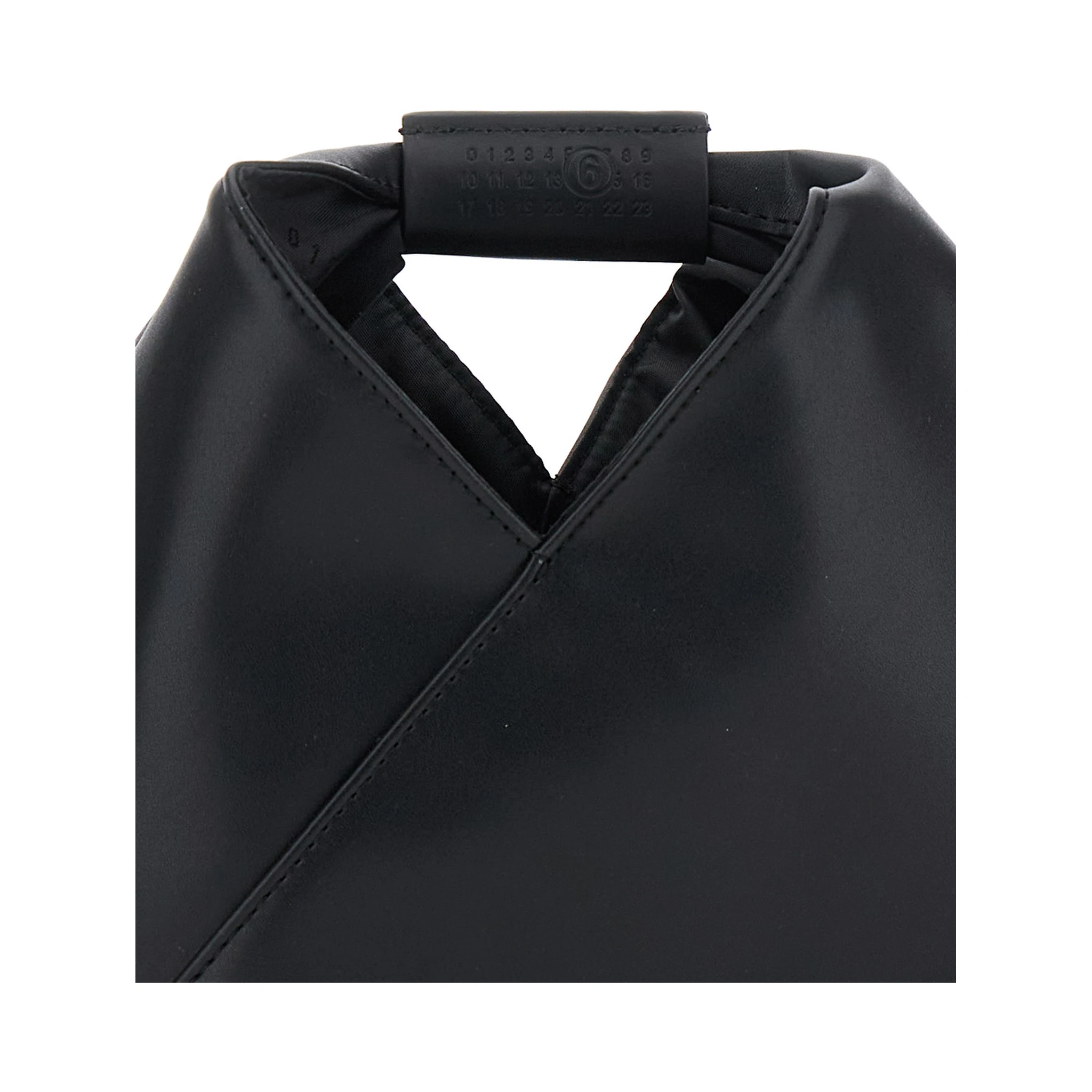 Japanese Black Crossbody Bag with Embossed Numeric Logo on the Handle and Adjustable Shoulder Strap in Ecoleather Girl