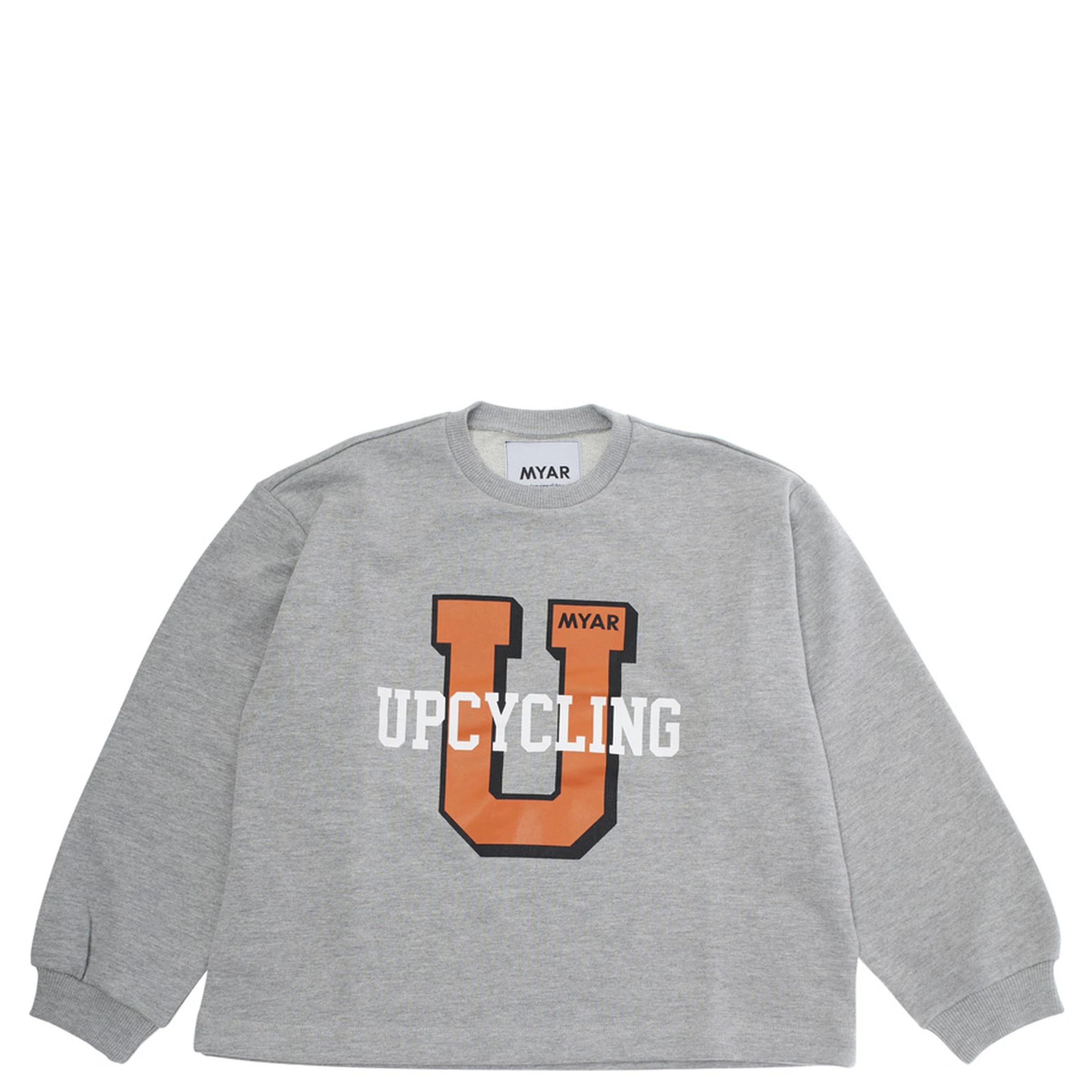 Grey Crewneck Sweatshirt with Print on the Front in Cotton Boy