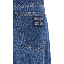 Blue Jeans with Logo Patch on the Rear and Logo Embroidery on the Rear in Denim Woman