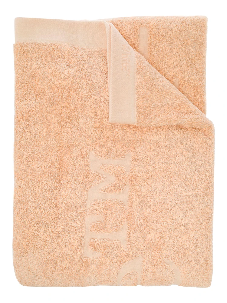 Bookish Orange Towel with Logo Print on the Front in Cotton
