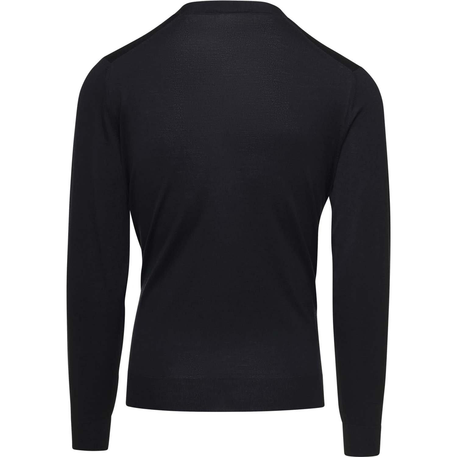 Black V Neck Long Sleeves Cardigan in Wool Man Gaudenzi