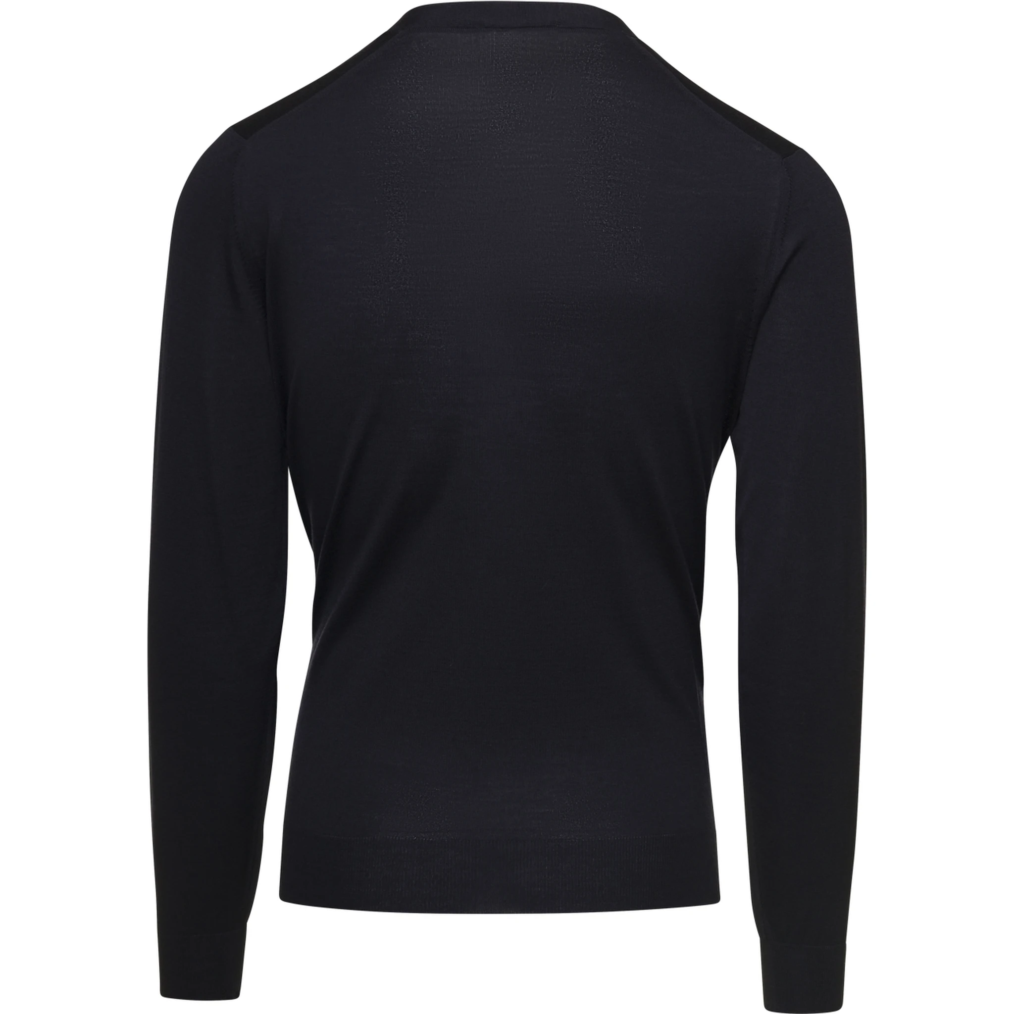 Black V Neck Long Sleeves Cardigan in Wool Man Gaudenzi