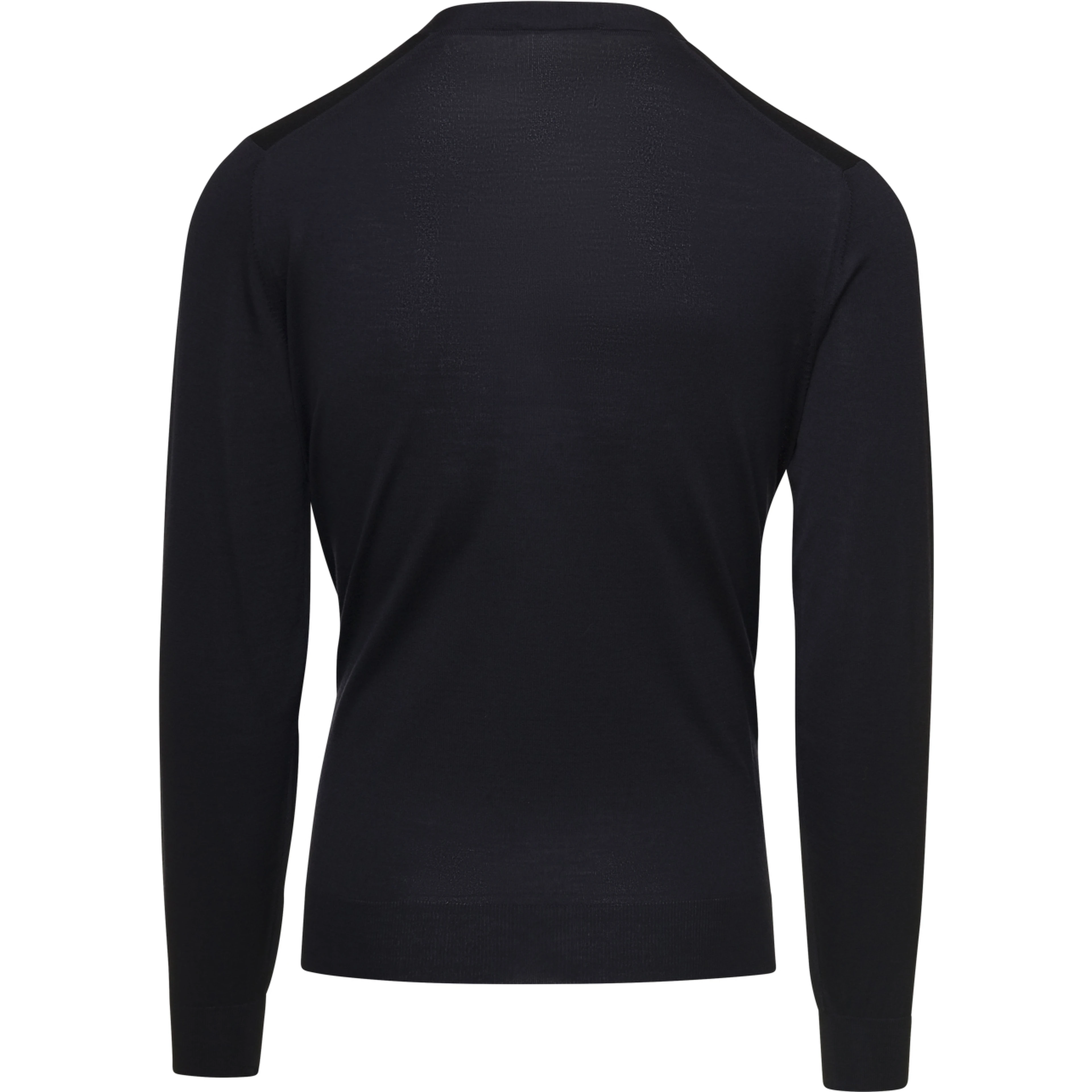 Black V Neck Long Sleeves Cardigan in Wool Man Gaudenzi