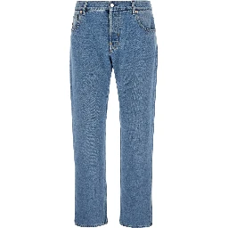 Light blue Blue Jeans with Gucci Rossa Ancora Patch in Blue Washed Denim Woman