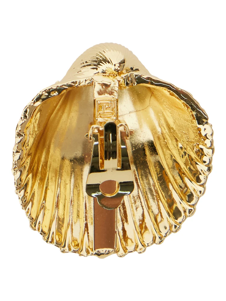 Ariel Metallic Shell Earings in Sterling Silver Woman alternative