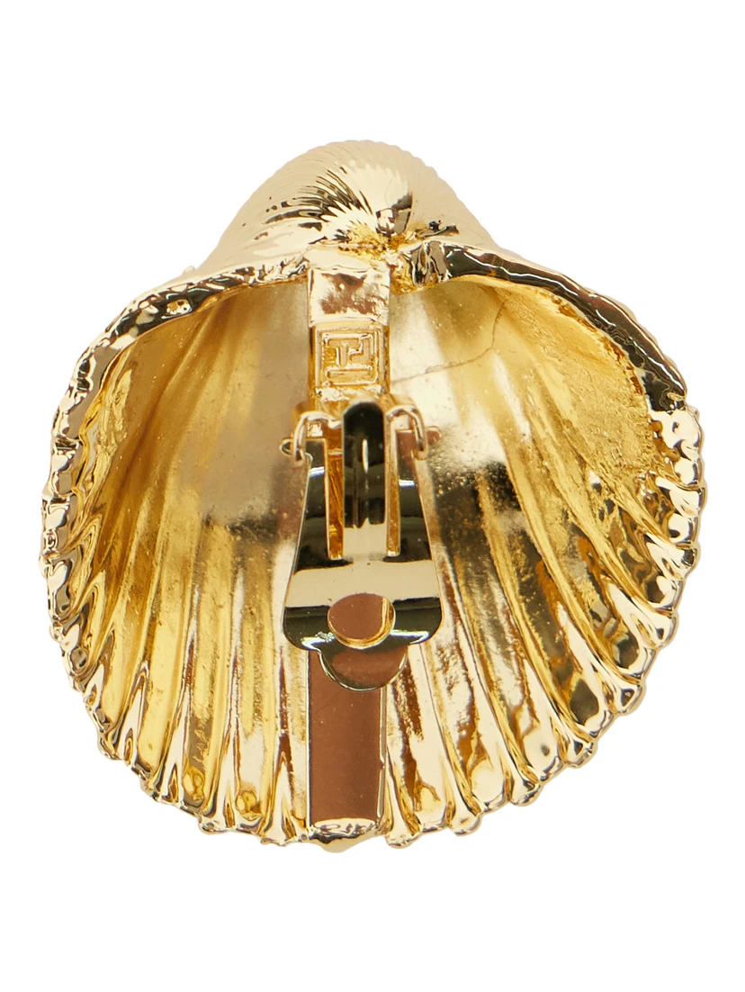 Ariel Metallic Shell Earings in Sterling Silver Woman