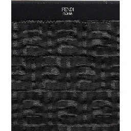 Grey Clutch with All-Over FF Motif in Fabric and Leather Man