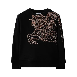 Black Crewneck Sweatshirt with EKD Logo in Cotton Boy