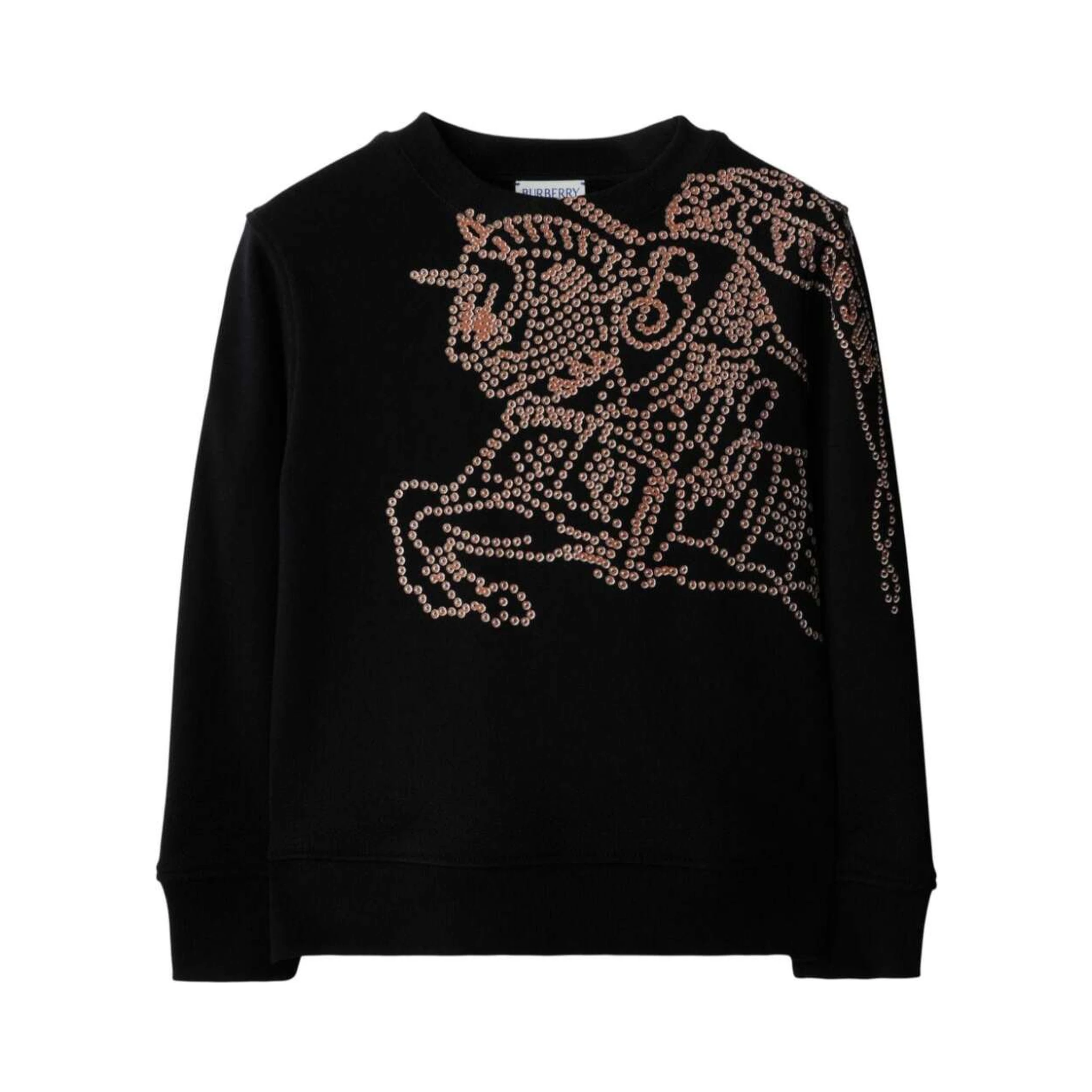 Black Crewneck Sweatshirt with EKD Logo in Cotton Boy