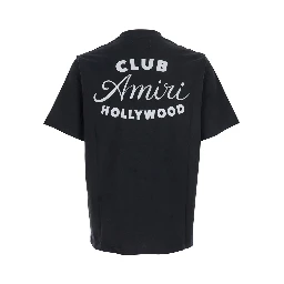 Black Crewneck T-Shirt with Logo Lettering on the Front and Maxi Logo Print on the Rear in Cotton Man