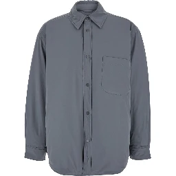 Grey Jacket with Patch Pocket in Padded Fabric Man