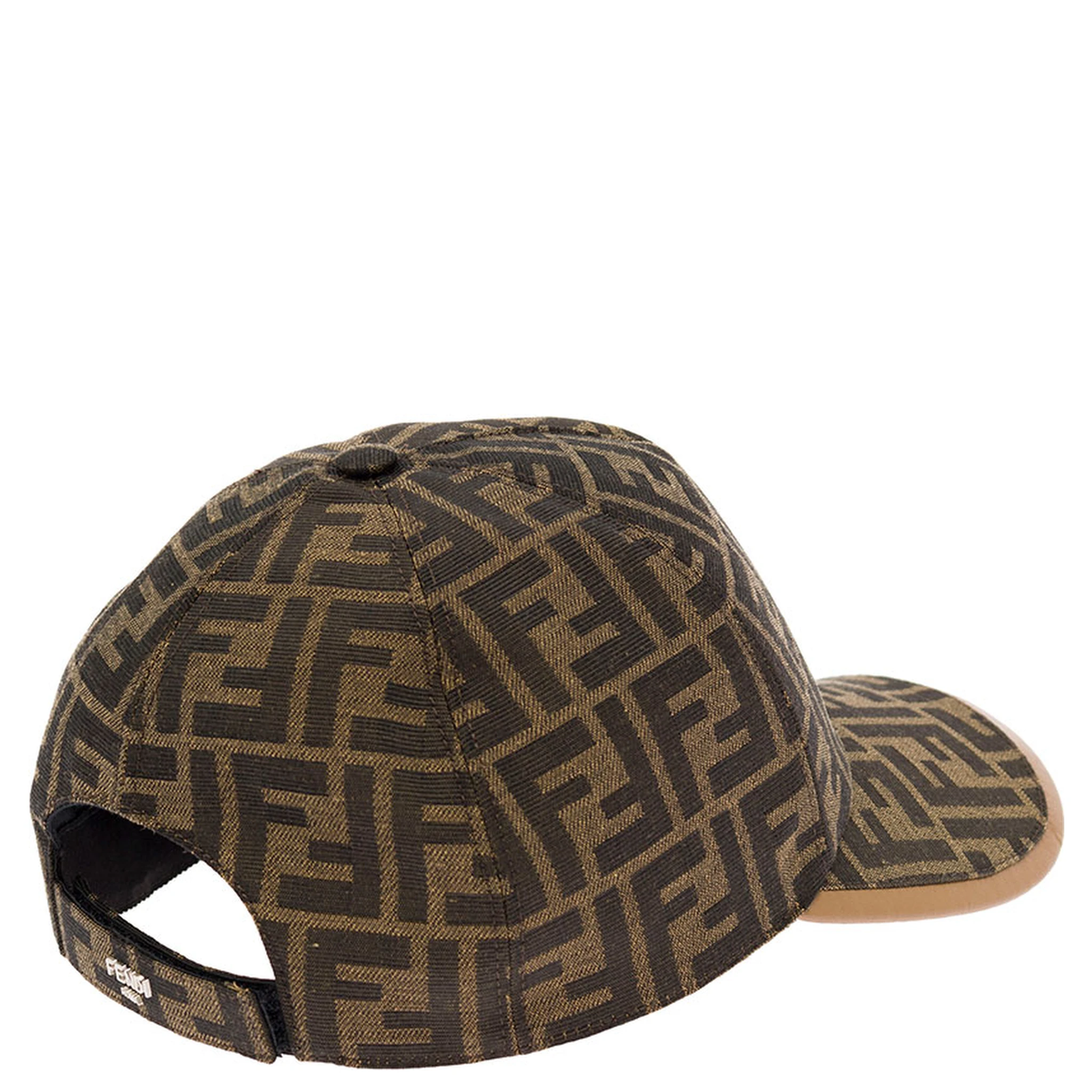 Brown Baseball Cap with All-Over FF Motif Man