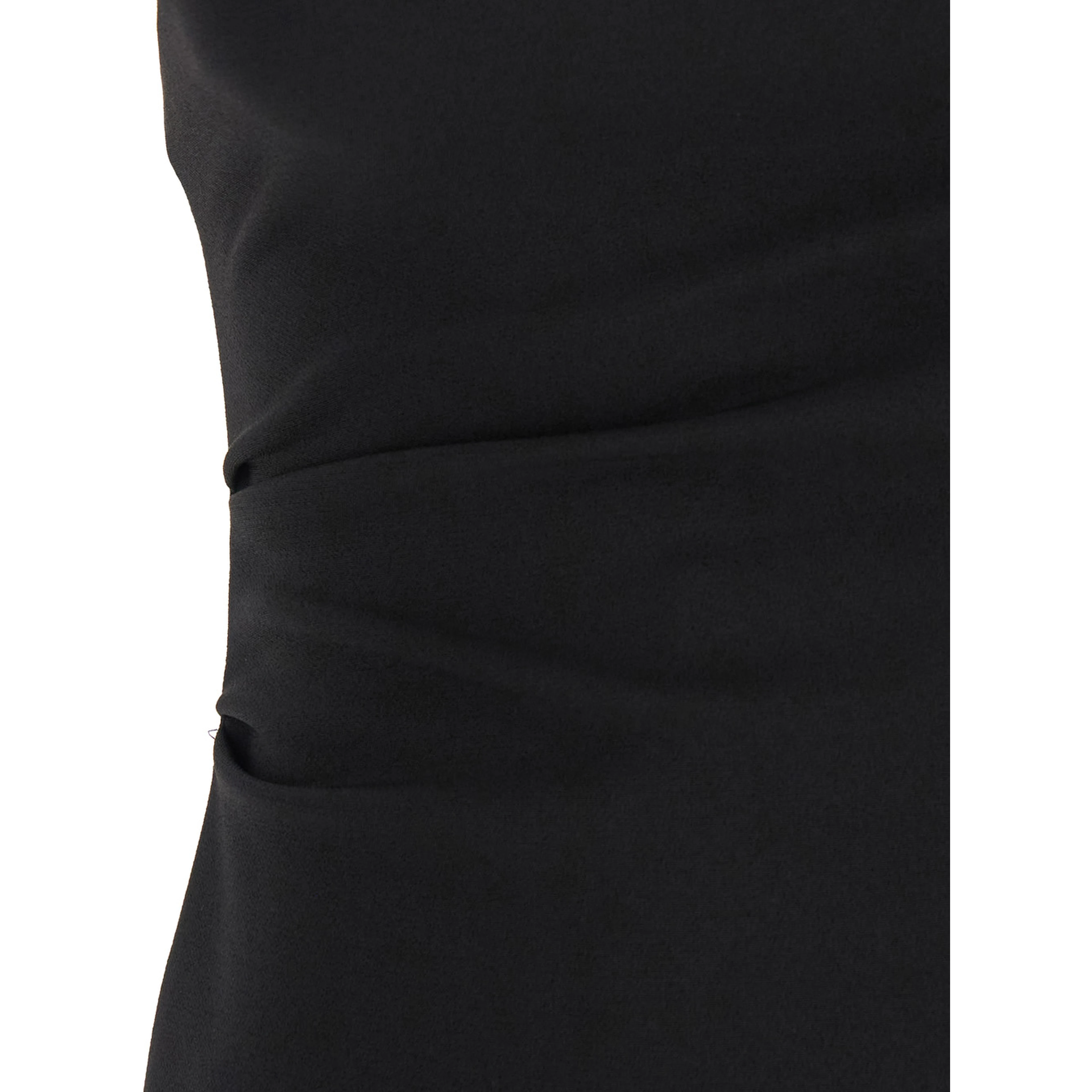 Black Bustier Dress with Slit in Tech Fabric Woman