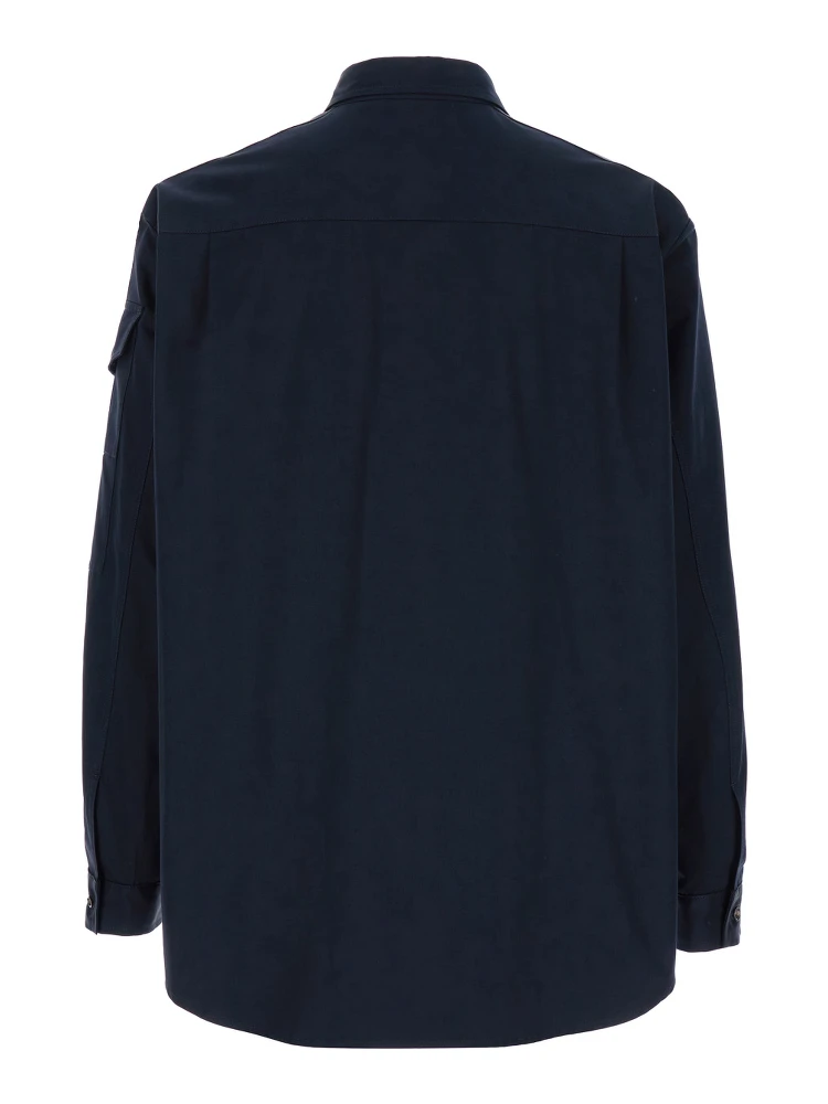 Blue Shirt with Pointed Collar in Cotton Man alternative