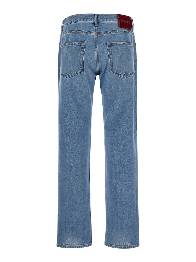 Light blue Blue Jeans with Gucci Rossa Ancora Patch in Blue Washed Denim Woman alternative