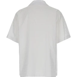 White Bowling Shirt with Patch Pocket in Toile Iconographique Man